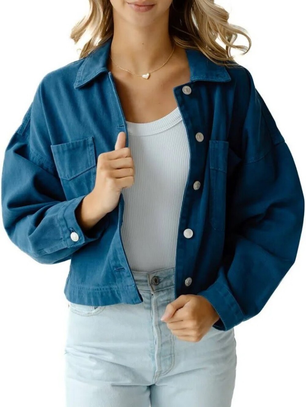 Gameday Social Carolina Tar Heels Blue Corduroy Cropped Jacket Womens Small